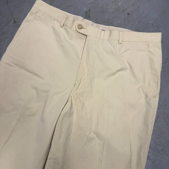 Burberry London Corduroy Pants Lightweight Cotton Made in USA Beige 36x33 - Picture 2 of 10